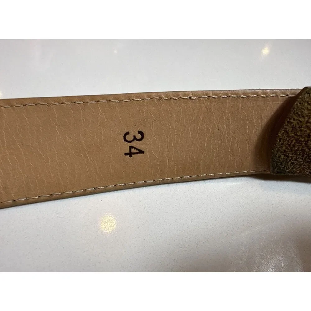 Tecovas Tan Suede Leather Belt Genuine Bovine Leather Handmade in Mexico Size34
